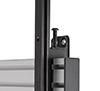 Arms feature levelling screws to adjust  the screen height