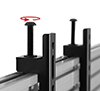 Arms feature levelling screws to adjust the screen height