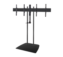 BT8521 - Twin Screen Video Conferencing Stand with Shelf - Black